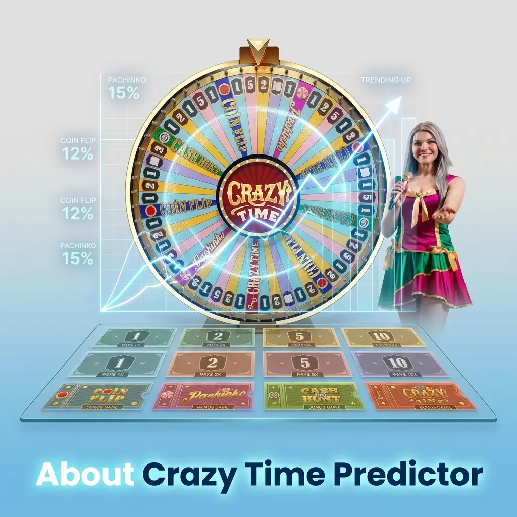 Crazy Time Predictor software tracking spin outcomes and suggesting betting tips for online casino players