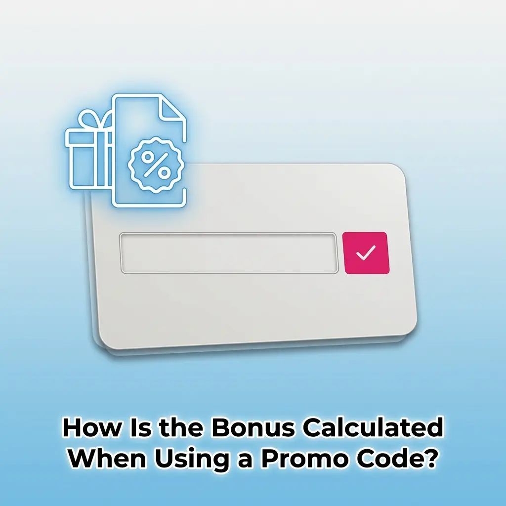 Casino bonus calculation with promo code showing percentage match, deposit amount, and bonus cap example for Crazy Time