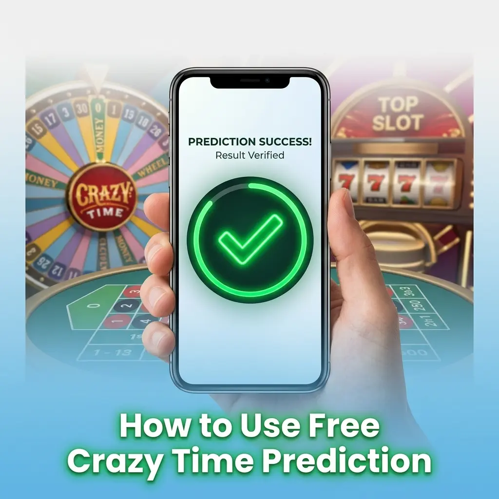 Crazy Time Predictor app showing free trial access, bet segment settings, and round prediction tips for online casino play