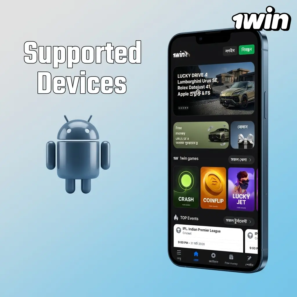Ten Android smartphones from budget to flagship tiers compatible with 1win Crazy Time app, including Samsung, Xiaomi, and Google Pixel