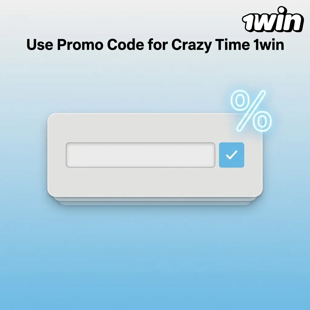 1win Crazy Time promo code 1WINBONUS entry field during registration for first deposit bonus