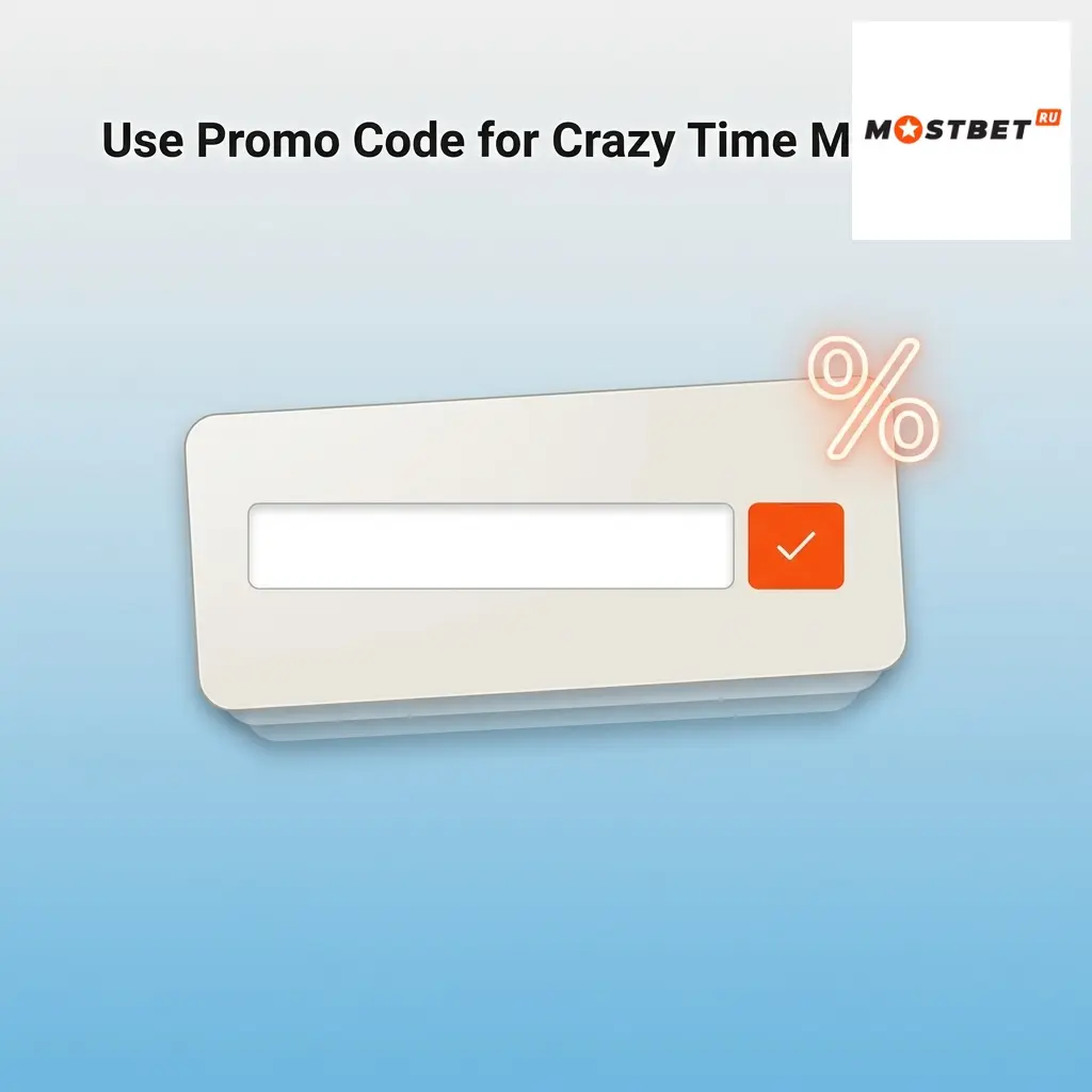 Mostbet promo code MBDHBONUS entry field during registration for Crazy Time bonus offer