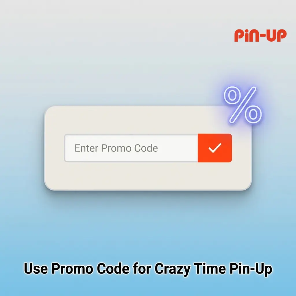 Pin-Up Casino promo code PINUP125 entry field during registration for Crazy Time deposit bonus activation